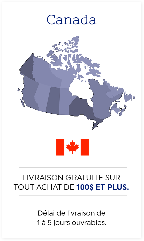 Canada - Livraison gratuite - Délai de livraison de 1 à 5 jours ouvrables