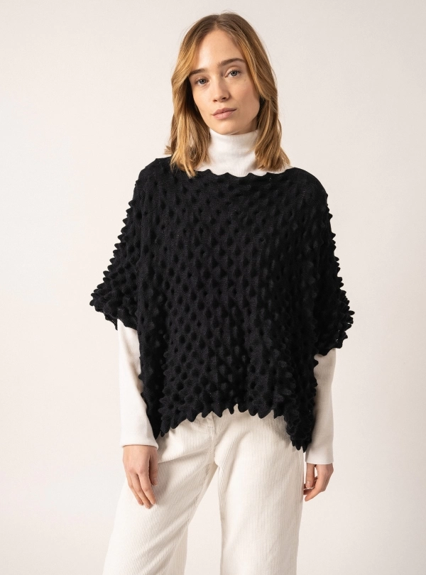 Sweaters for women - Alveole Poncho - Saint James