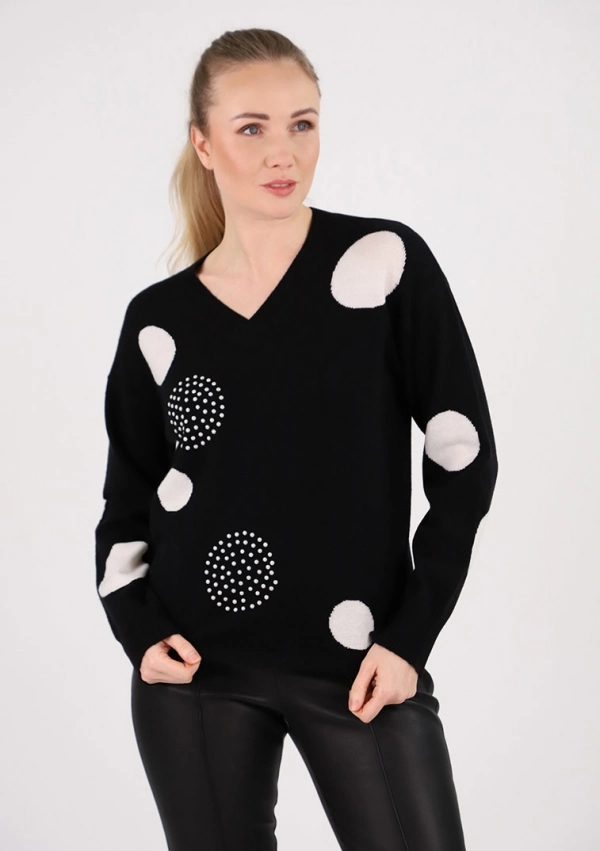 Sweaters for women - V-Neck Pearl - Estheme Cachemire