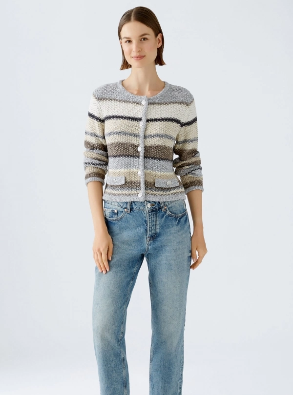 Cardigans / Jackets / Blazers for women - Striped Short Jacket - OUI